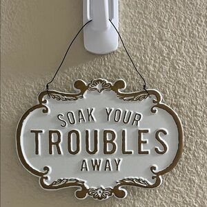 White and Gold Wall Decor Sign